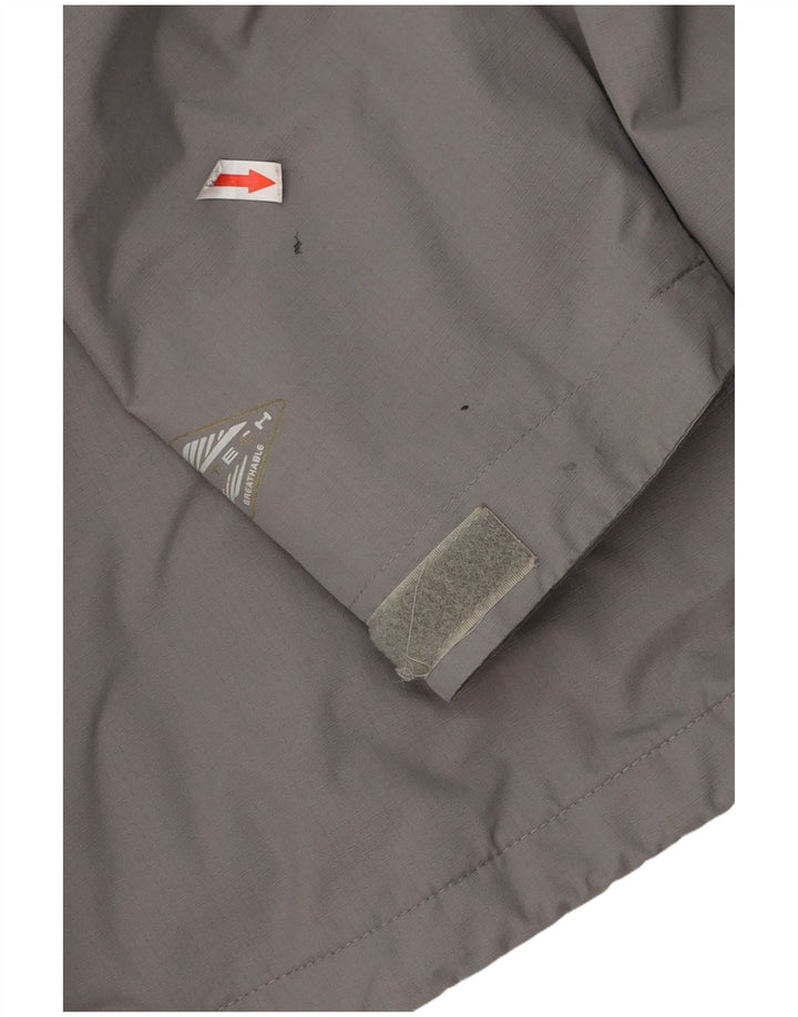 Jaqueta corta-vento masculina Columbia com capuz UK 38 cinza médio colorblock