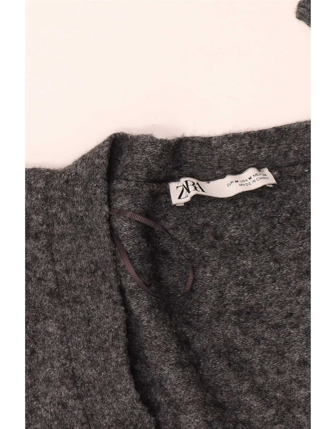 Suéter cardigã feminino Zara Reino Unido 14 cinza médio manchado