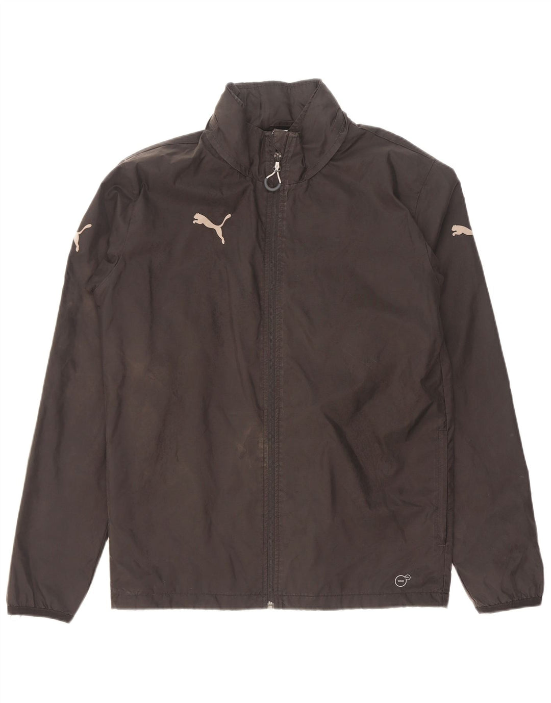 Jaqueta de chuva masculina Puma com capuz UK 36 pequena preta nylon