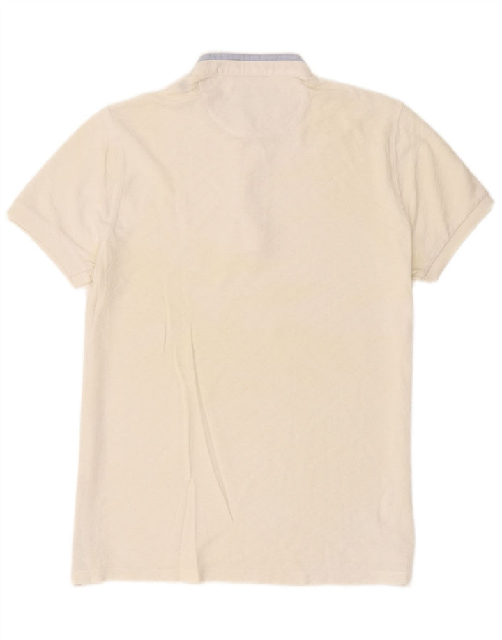 Camisa polo masculina Massimo Dutti médio branco colorblock