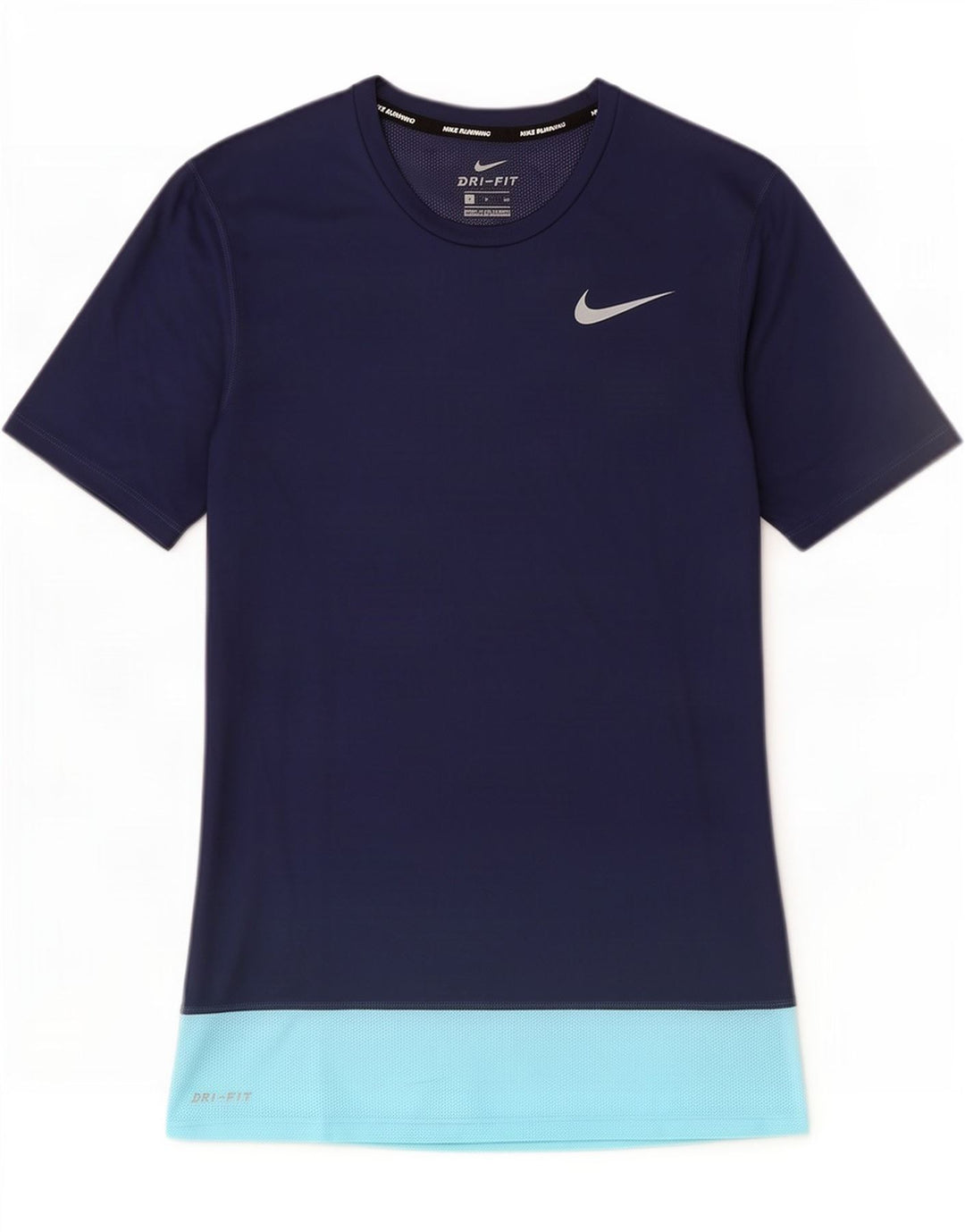 Camiseta masculina Nike Dri Fit Top pequeno bloco colorido azul marinho