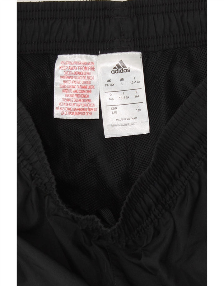 Adidas meninos calças de treino gráfico joggers 13-14 anos preto poliéster