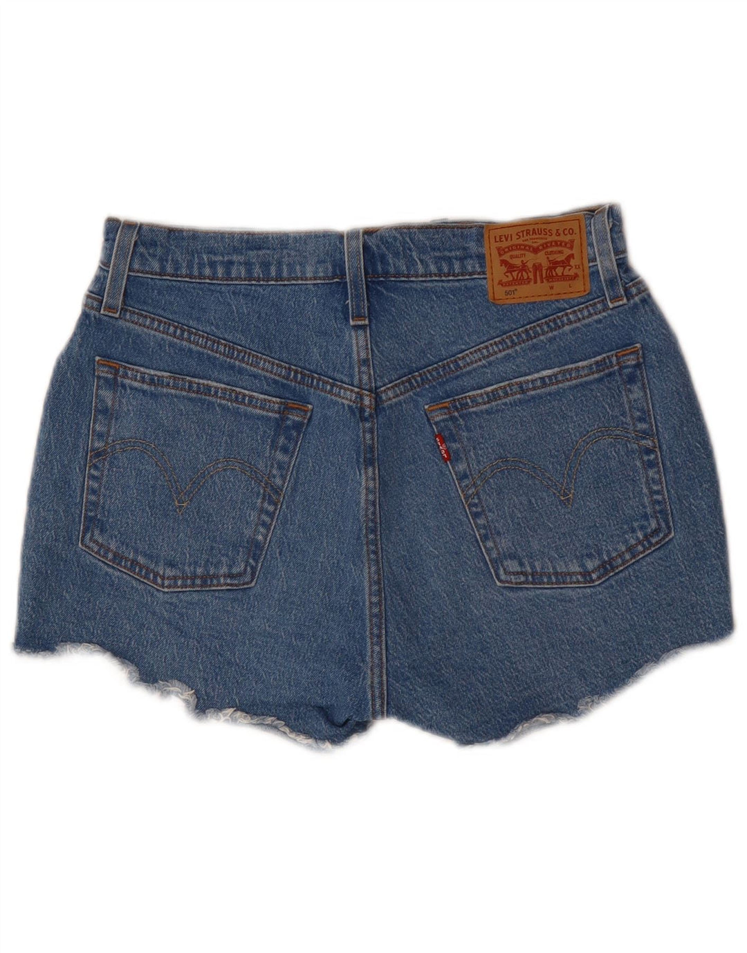 Shorts jeans feminino 501 da LEVI'S W28 algodão azul médio