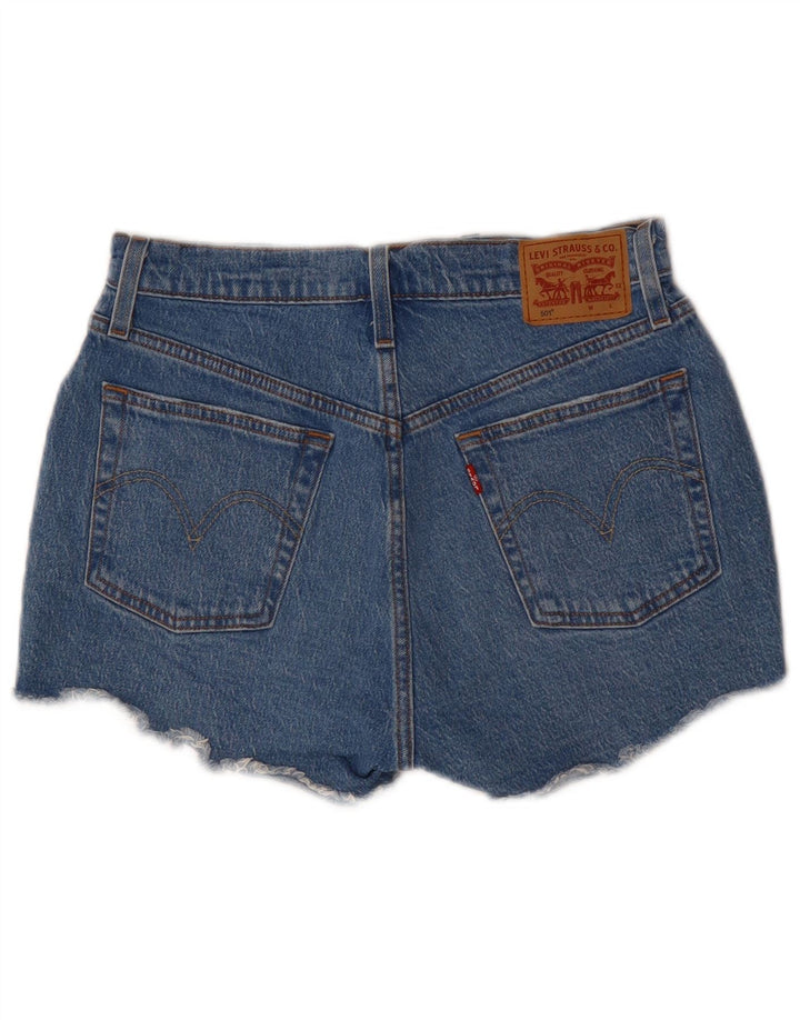 Shorts jeans feminino 501 da LEVI'S W28 algodão azul médio
