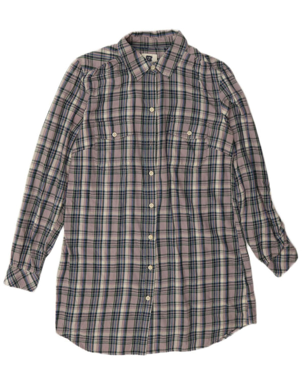 Vestido camisa de flanela feminino Levi's Reino Unido 10 pequeno algodão xadrez roxo
