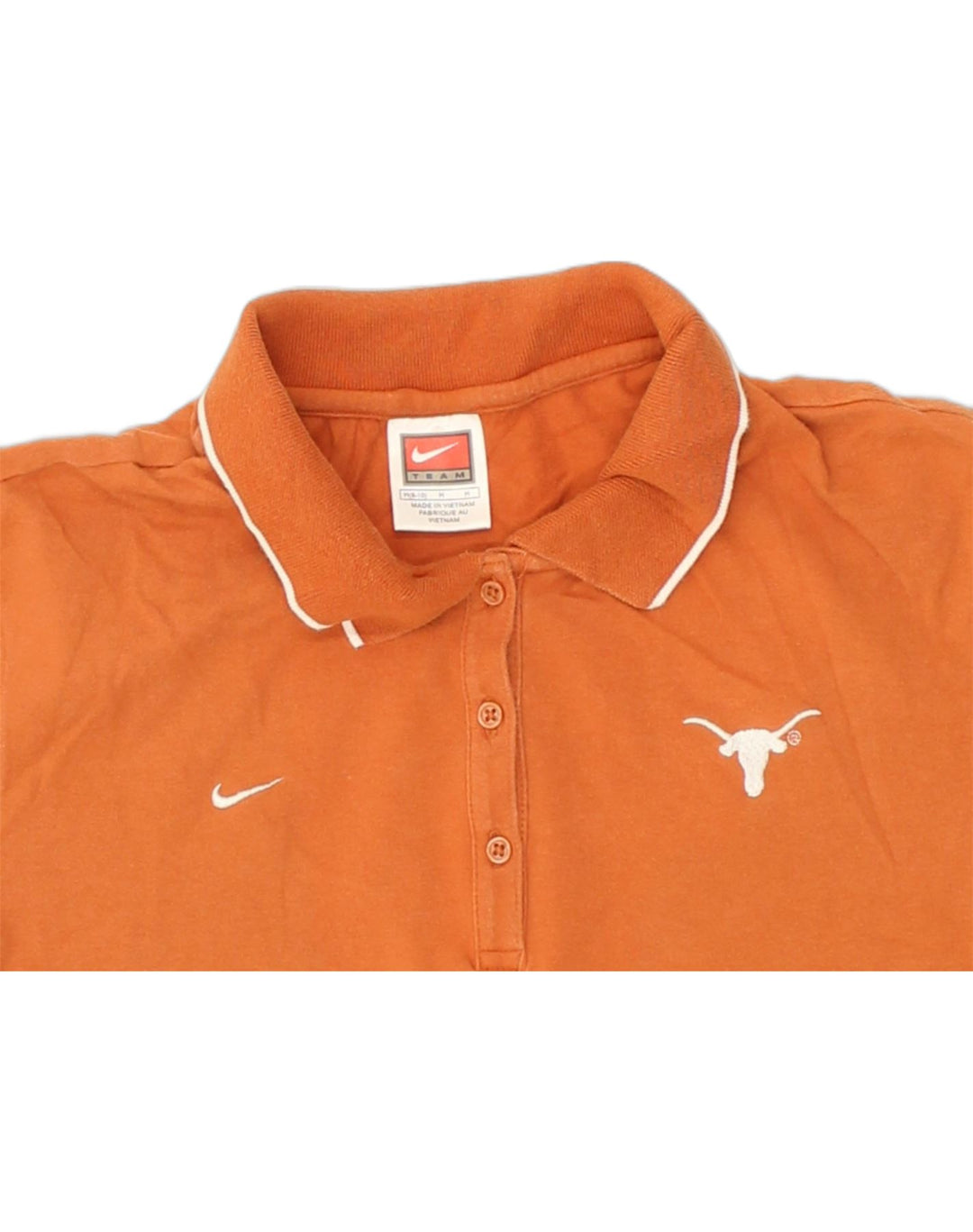 NIKE Womens Polo Shirt UK 14 Medium Orange Cotton | Vintage Nike | Thrift | Second-Hand Nike | Used Clothing | Messina Hembry 