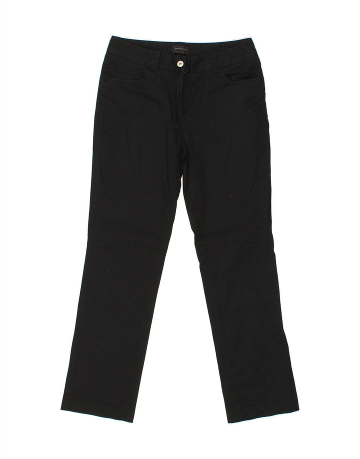 SERGIO TACCHINI Womens Straight Casual Trousers W27 L30 Black Cotton Vintage Sergio Tacchini and Second-Hand Sergio Tacchini from Messina Hembry 