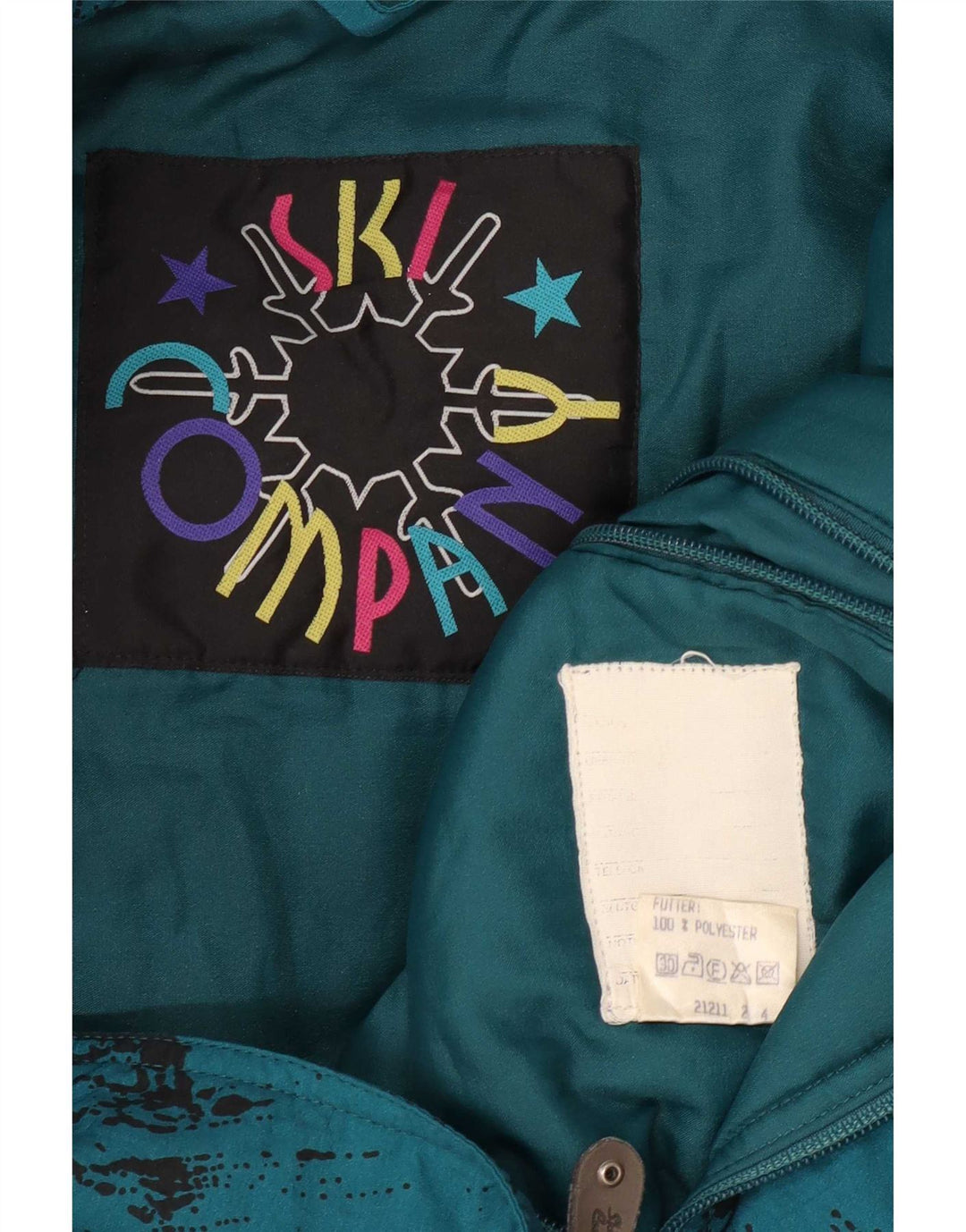 Macacão de esqui masculino vintage IT 50 médio azul tie dye poliamida