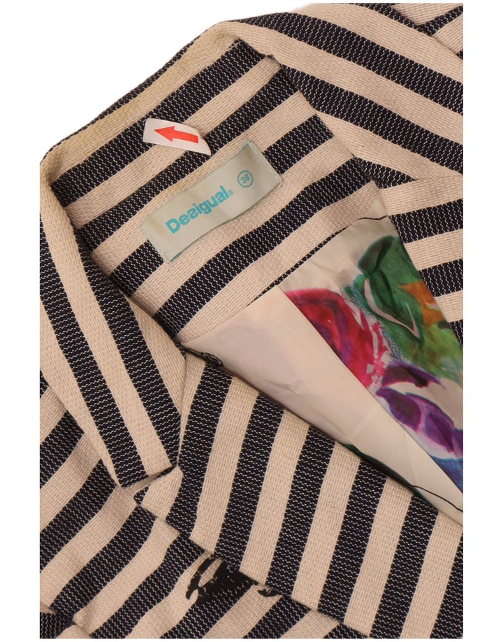 Jaqueta Blazer Feminina Desigual Graphic EU 38 Médio Azul Marinho Listrado
