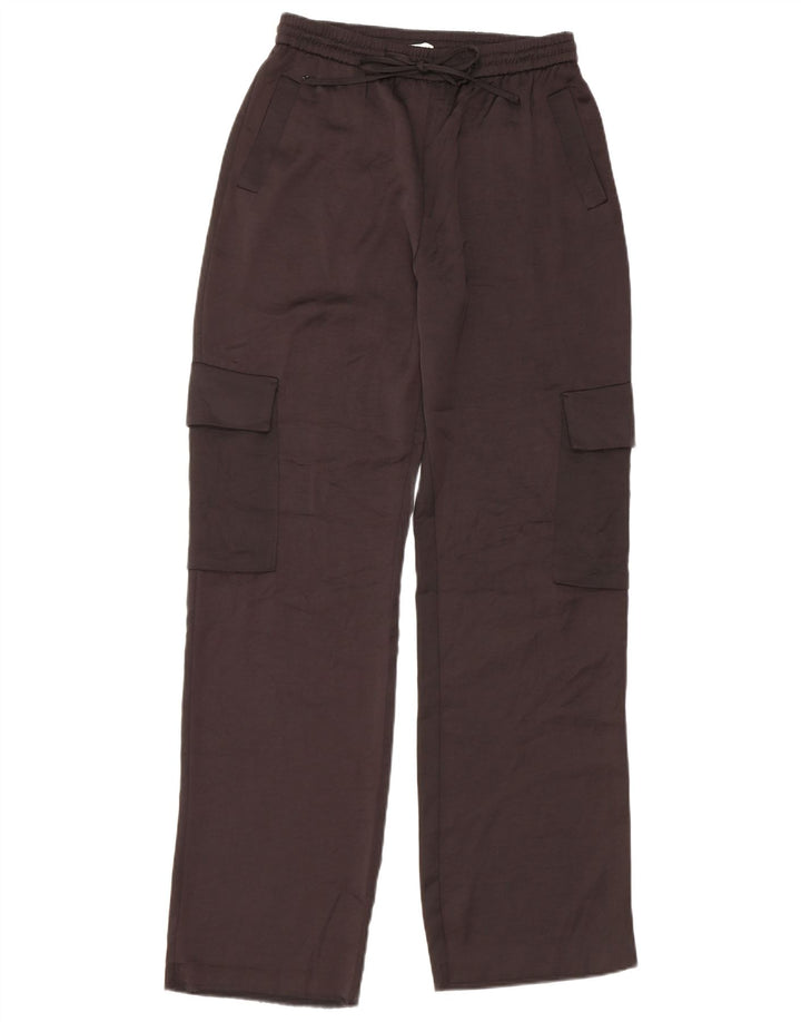Calça cargo reta feminina Zara pequena W27 L31 preta