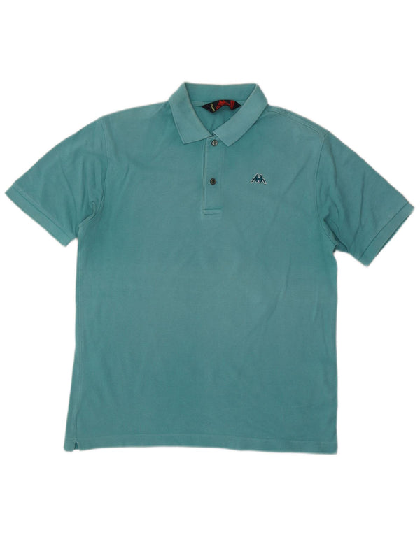 Camisa polo masculina Kappa algodão azul médio