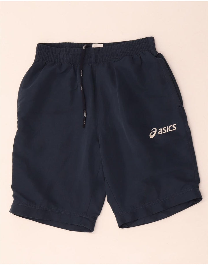 Shorts esportivos masculinos ASICS pequenos poliéster azul marinho