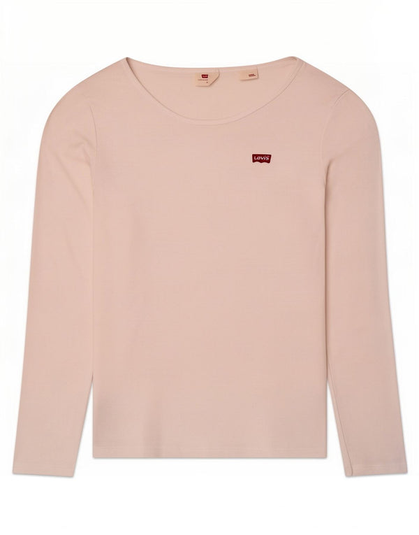 Top feminino Levi's manga comprida UK 12 médio branco