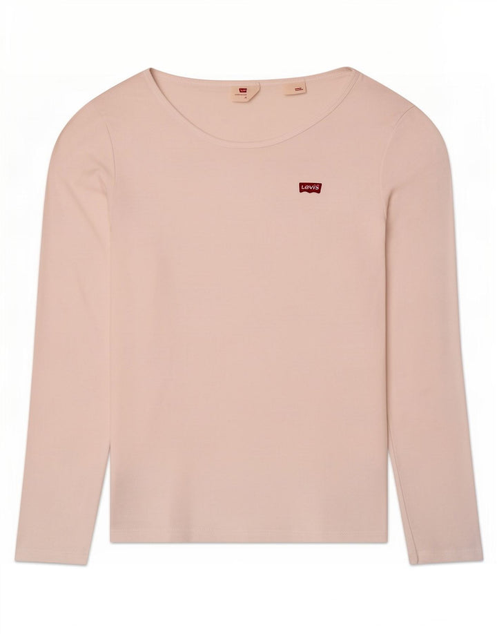 Top feminino Levi's manga comprida UK 12 médio branco
