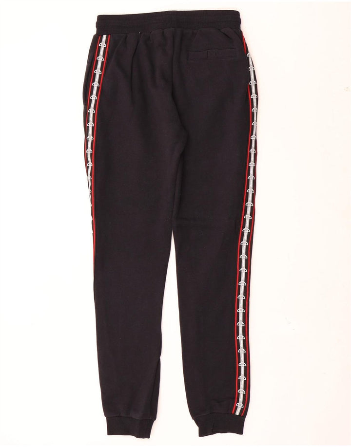 Calça esportiva masculina Ellesse com estampa gráfica, joggers de algodão preto médio