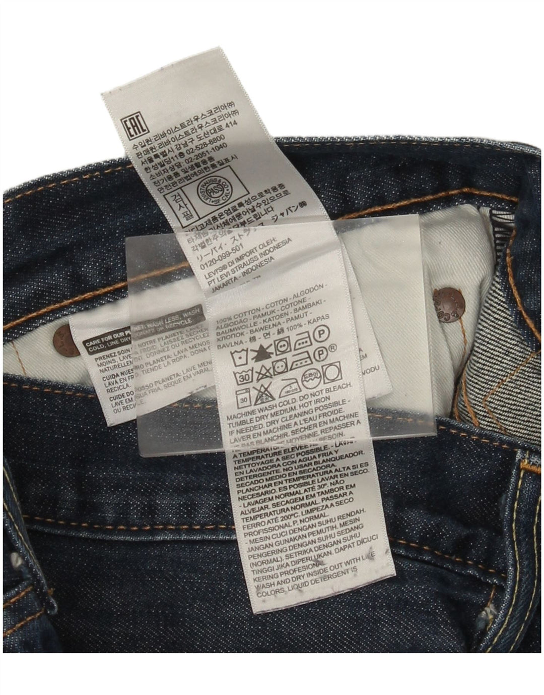Levi's Masculino 501 Straight Jeans W36 L30 Azul Algodão