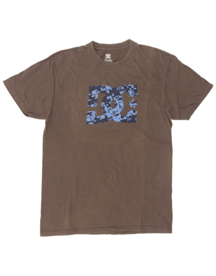 Camiseta gráfica masculina DC algodão cinza médio