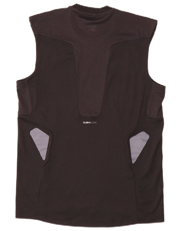 Adidas Mens Climacool Vest Top Médio Preto Colourblock Poliéster