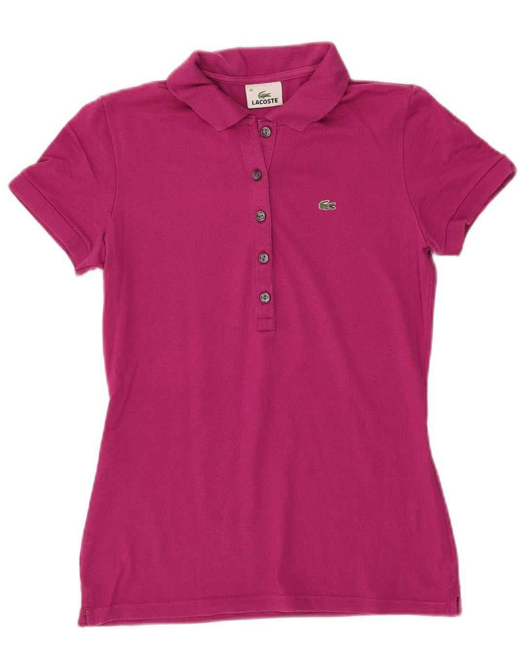 Camisa polo feminina Lacoste tamanho 40 algodão rosa médio
