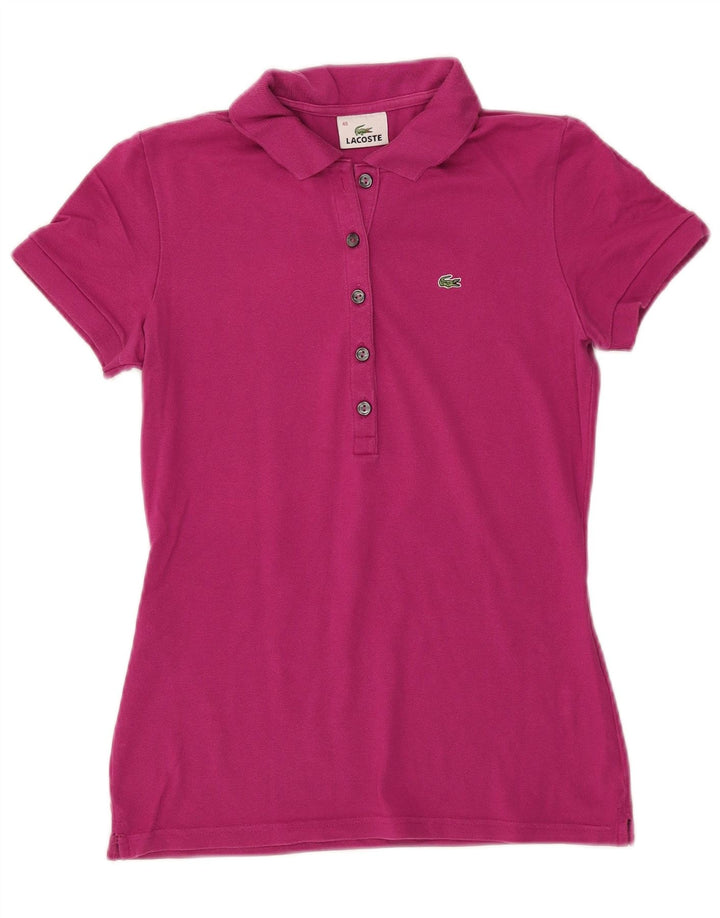 Camisa polo feminina Lacoste tamanho 40 algodão rosa médio