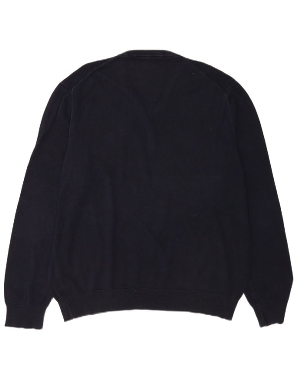 Suéter masculino Marks & Spencer com decote em V 2XL algodão azul marinho