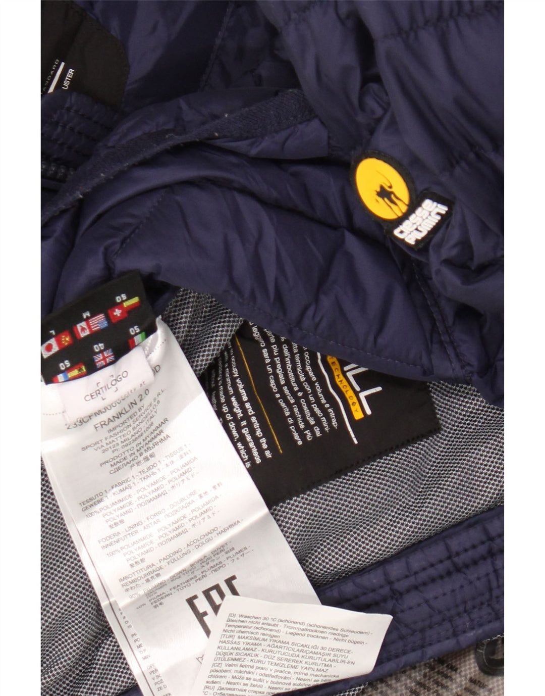 Jaqueta masculina acolchoada com capuz Ciesse Piumini UK 40 poliamida azul marinho médio