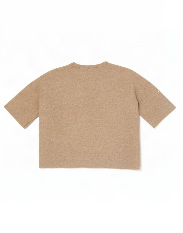 Zara Womens Trafaluc Oversized Blusa Top Reino Unido 10 Pequeno Bege Manchado