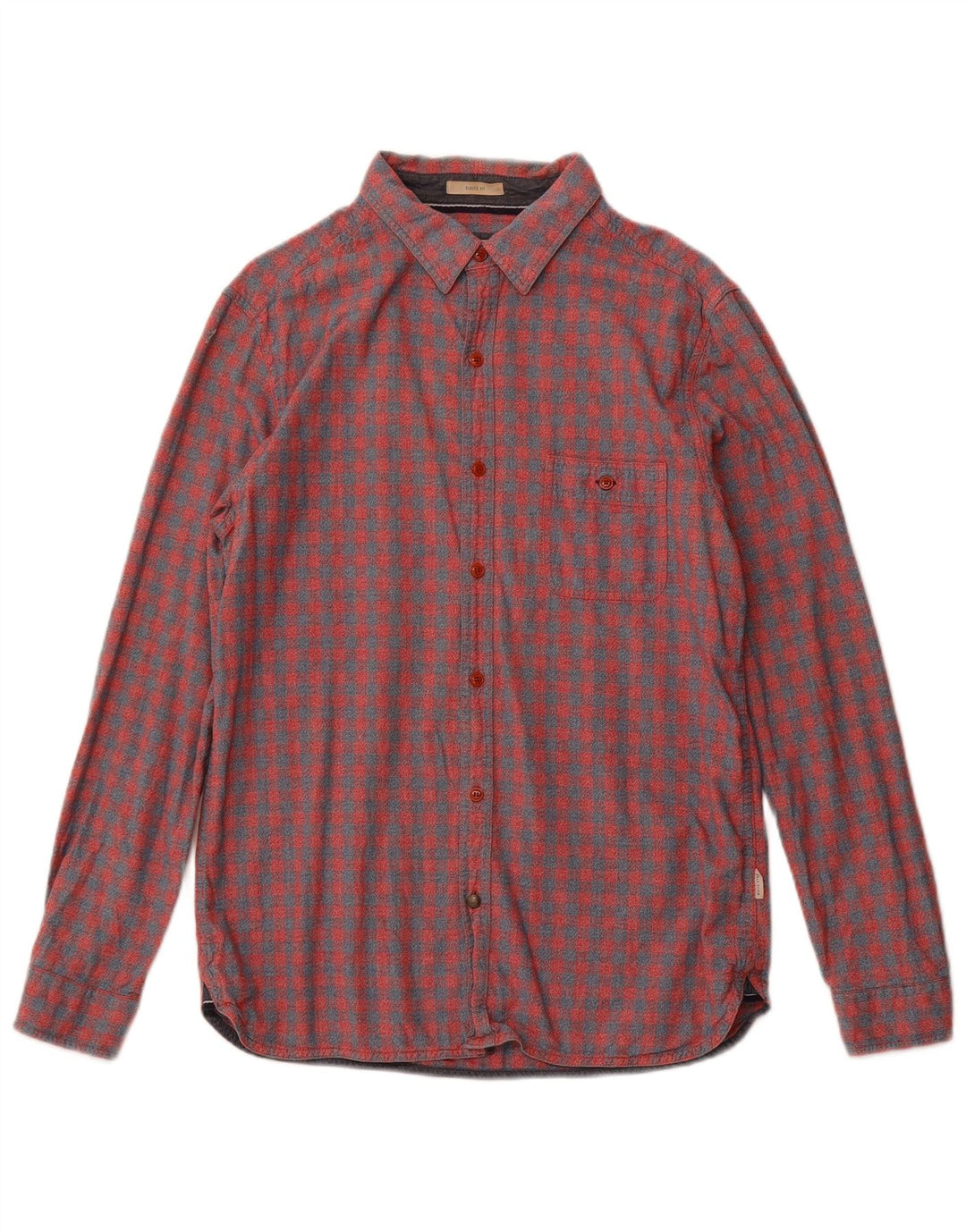 Camisa masculina de flanela branca material médio algodão guingão vermelho