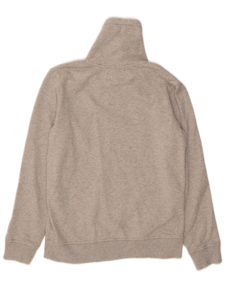 Suéter com capuz gráfico masculino Jack & Jones algodão cinza médio