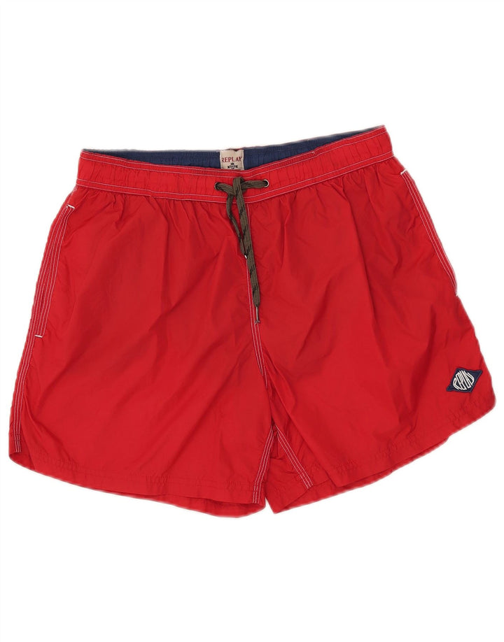 Replay Shorts de banho masculino médio vermelho