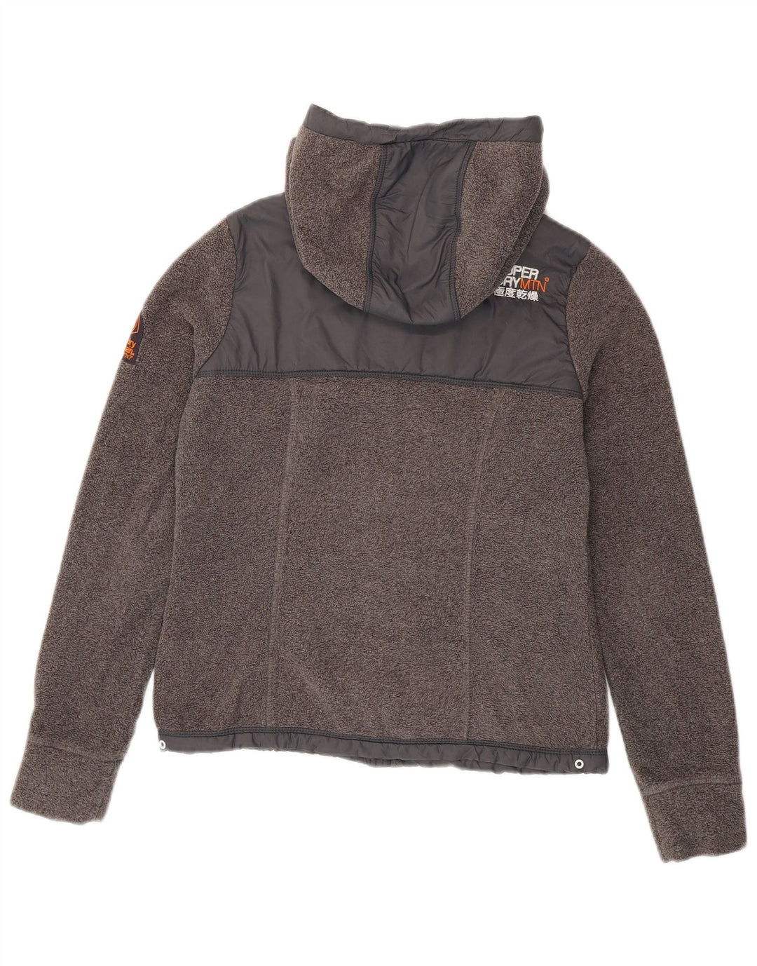Jaqueta feminina de lã para caminhada com capuz SUPERDRY UK 10 poliéster cinza pequeno