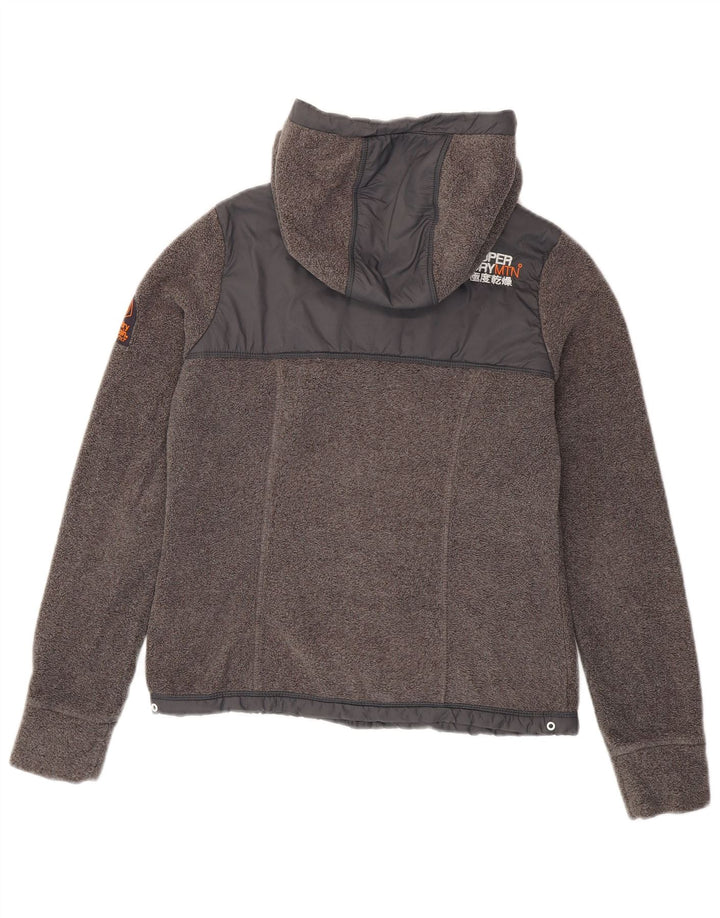 Jaqueta feminina de lã para caminhada com capuz SUPERDRY UK 10 poliéster cinza pequeno
