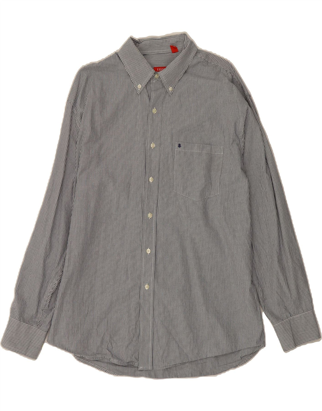 IZOD Mens Shirt XL Grey Check Cotton Vintage Izod and Second-Hand Izod from Messina Hembry 