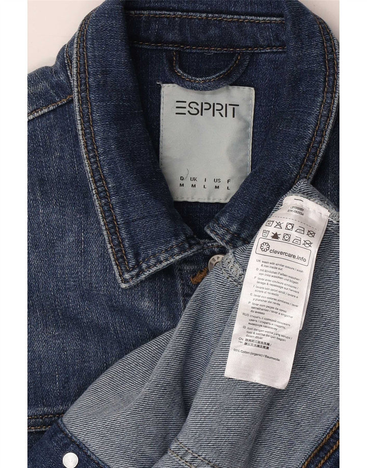 Jaqueta jeans feminina Esprit UK 12 algodão azul médio