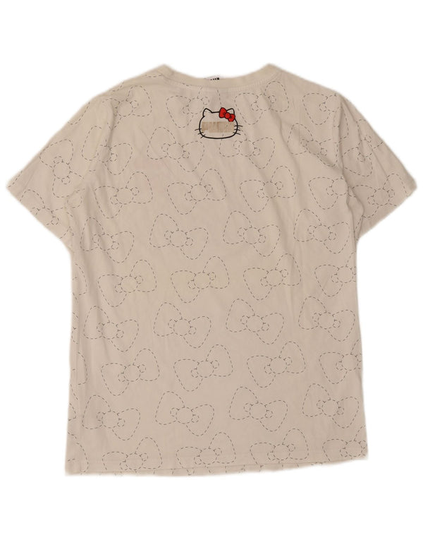 Puma Camiseta Feminina Graphic Top UK 14 Médio Algodão Branco