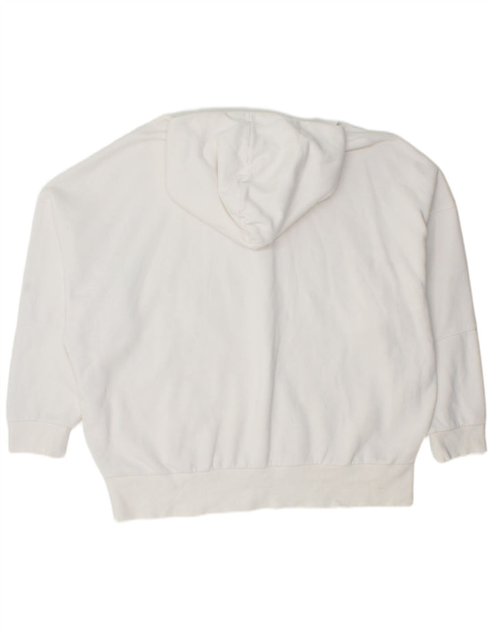 REEBOK feminino oversized moletom com capuz UK 20/22 XL algodão branco