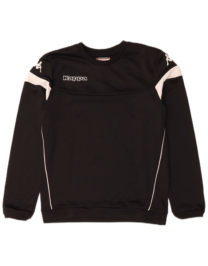 Kappa moletom gráfico masculino jumper médio preto colorblock poliéster