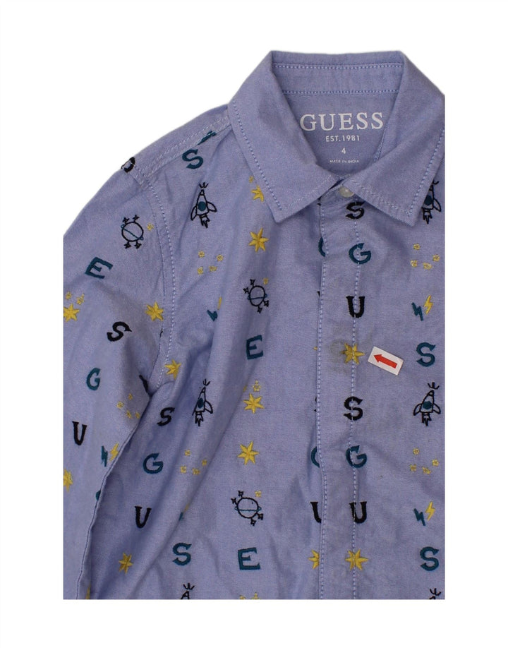 Camisa GUESS Boys Graphic 3-4 Anos Azul Algodão