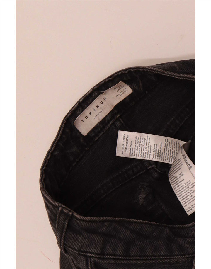 Jeans recortados femininos Topshop W25 L24 poliéster cinza