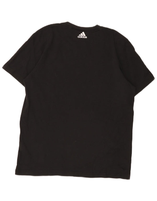 Adidas Mens Graphic T-Shirt Top Grande Algodão Preto