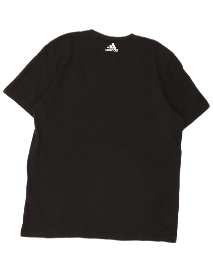 Adidas Mens Graphic T-Shirt Top Grande Algodão Preto