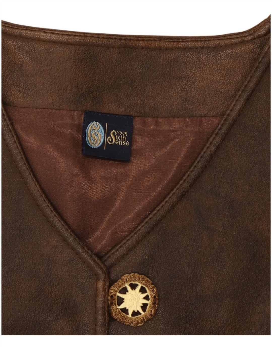 Colete de couro feminino YOUR SIXTH SENSE UK 18 XL marrom