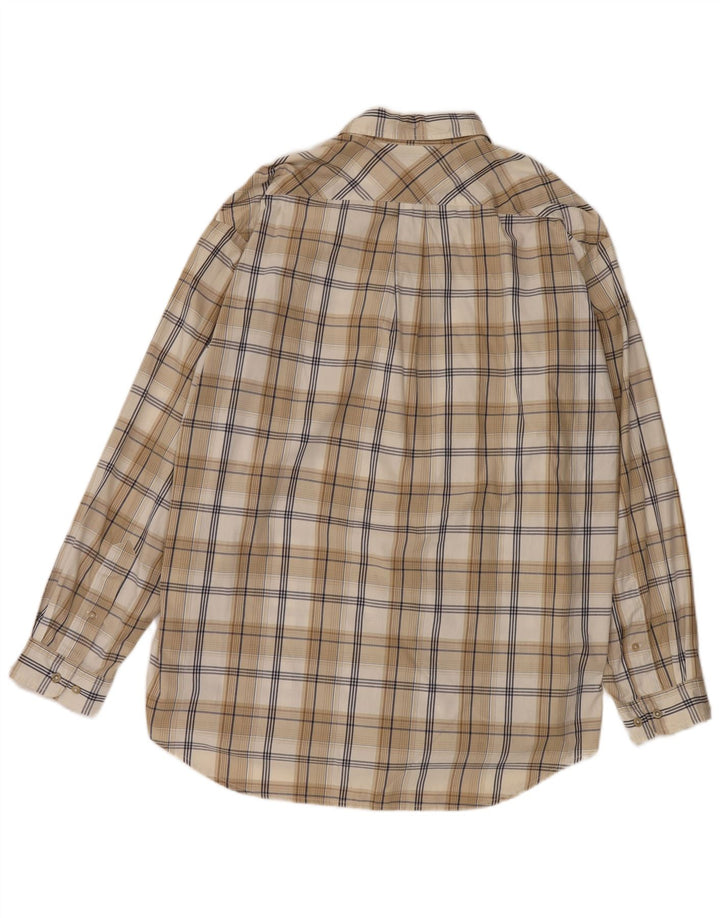 Camisa masculina Marlboro Classics 2XL algodão xadrez bege
