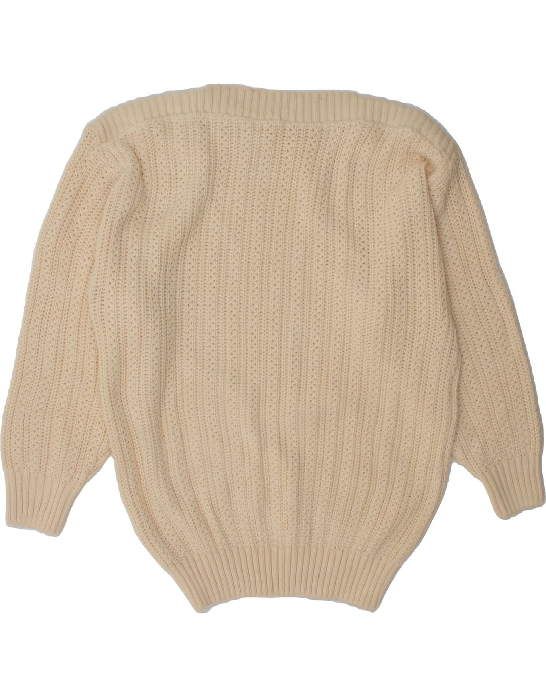 VINTAGE Womens Boat Neck Jumper Sweater IT 48 XL Off White Acrylic Vintage Vintage and Second-Hand Vintage from Messina Hembry 