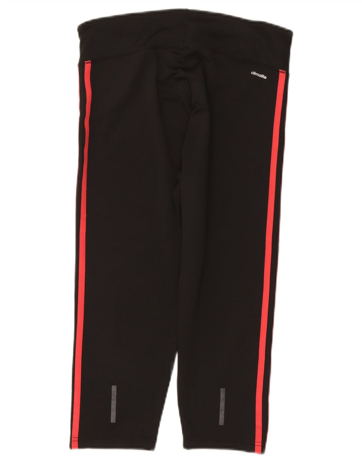 Adidas Womens Climalite Capri Leggings UK 12/14 Médio Preto Poliéster