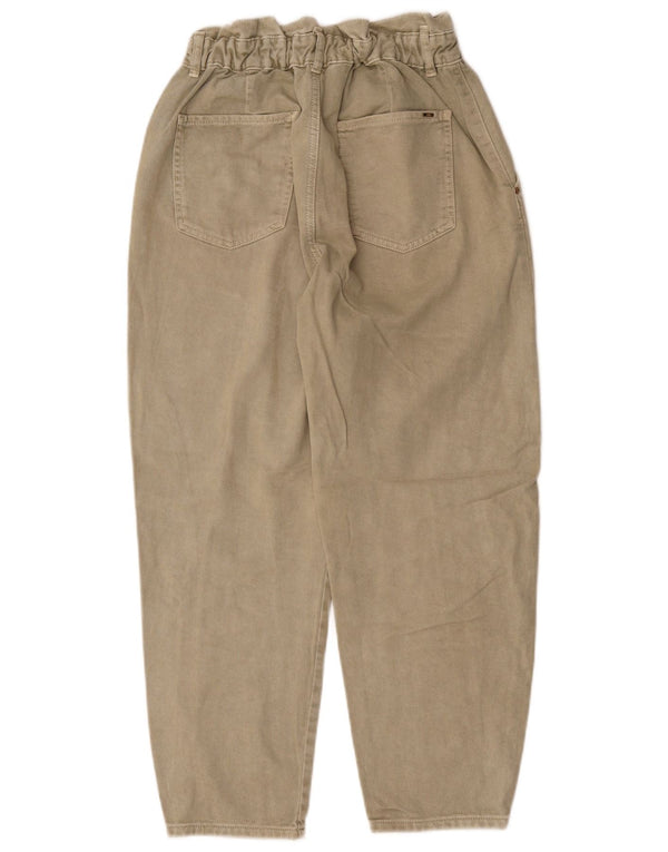Calça jeans feminina Zara cintura alta cortada EU 40 médio W30 L25 algodão bege