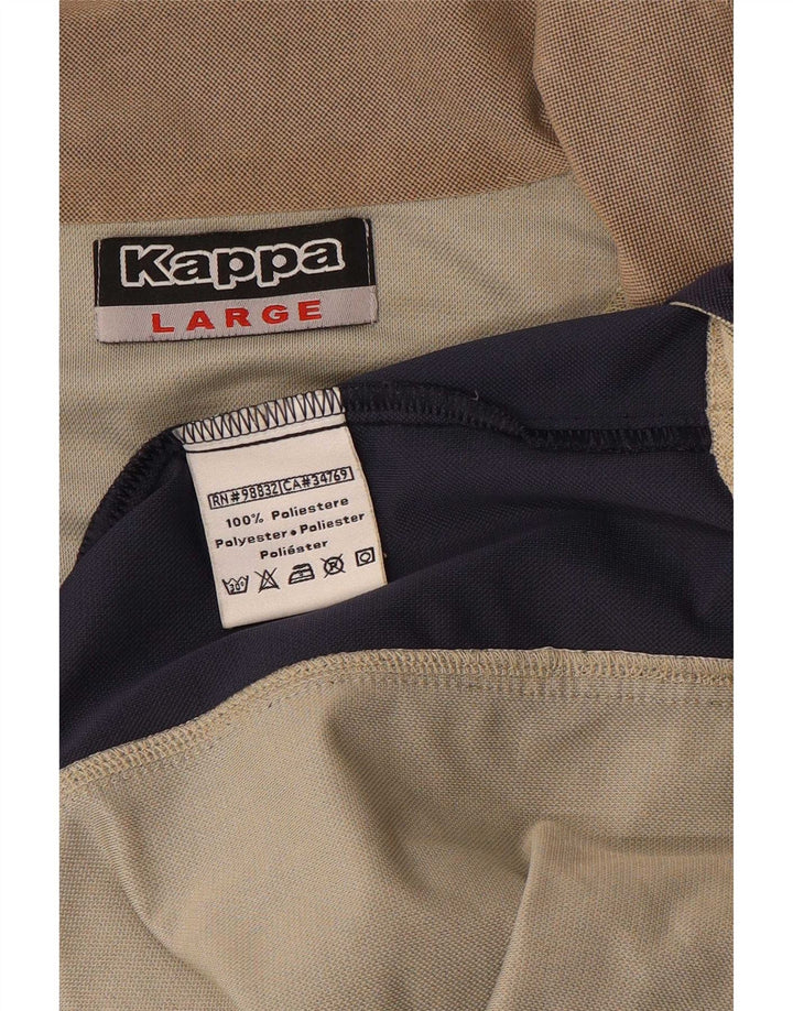 Kappa Mens Treino Top Jaqueta Grande Bege Colourblock Poliéster