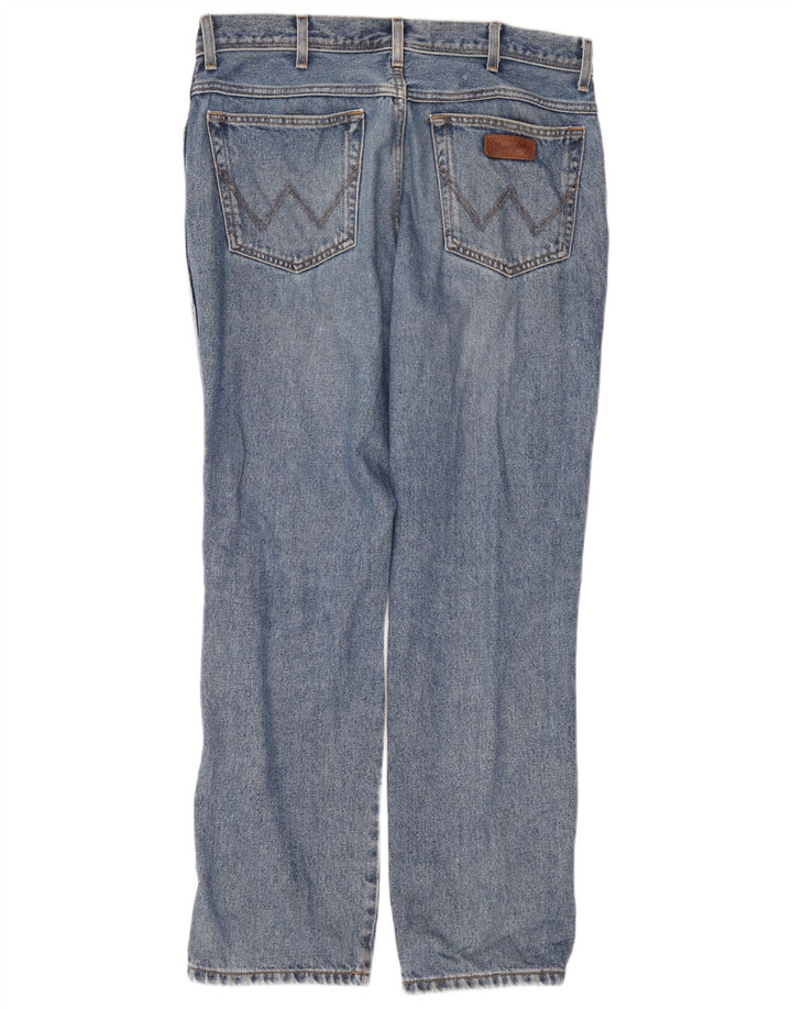 Wrangler masculino regular fit jeans reto W36 L32 algodão azul