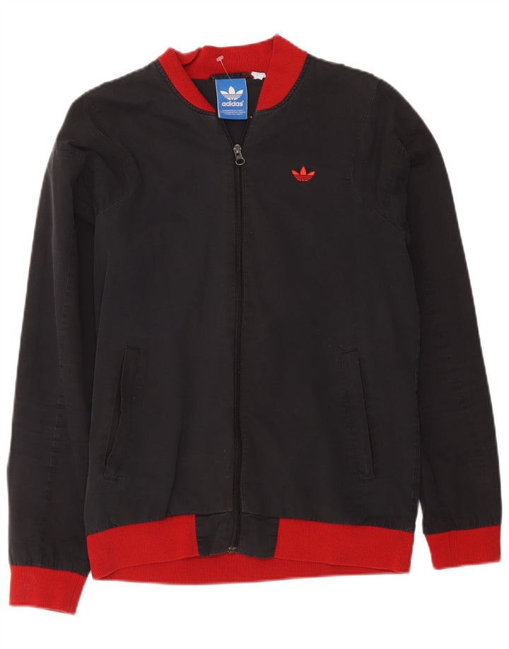 Adidas Mens Treino Top Jaqueta Pequena Cinza Colorblock Poliéster
