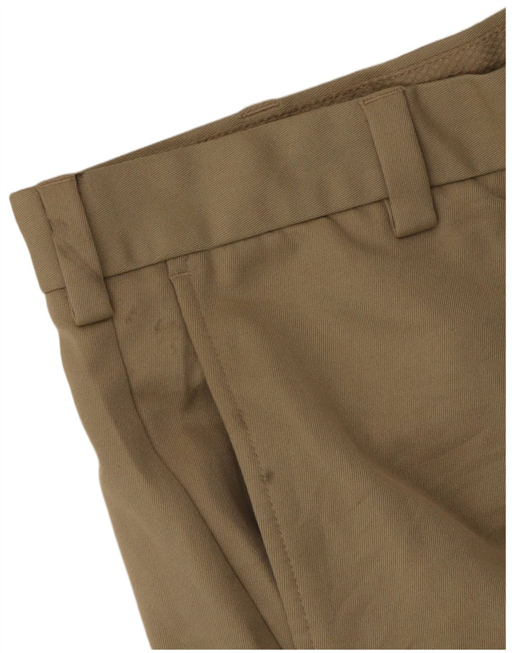 Calças de terno reto de golfe masculino Izod W36 L32 poliéster bege